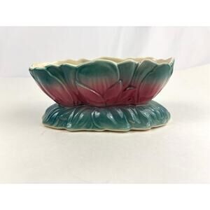 VTG Royal‎ Copley Ceramic Pink & Blue Tulip Floral Pottery Planter Art Nouveau